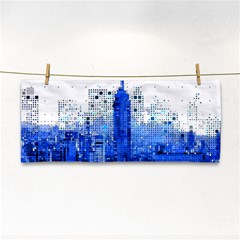 Skyline Skyscraper Abstract Points Hand Towel by Simbadda