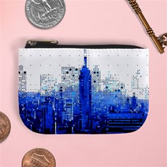 Skyline Skyscraper Abstract Points Mini Coin Purse by Simbadda