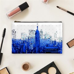 Skyline Skyscraper Abstract Points Cosmetic Bag (medium) by Simbadda