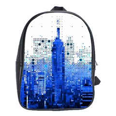 Skyline Skyscraper Abstract Points School Bag (large) by Simbadda