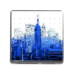 Skyline Skyscraper Abstract Points Memory Card Reader (square 5 Slot) by Simbadda