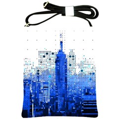 Skyline Skyscraper Abstract Points Shoulder Sling Bag by Simbadda