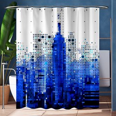 Skyline Skyscraper Abstract Points Shower Curtain 60  X 72  (medium)  by Simbadda