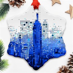 Skyline Skyscraper Abstract Points Ornament (snowflake) by Simbadda