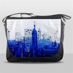 Skyline Skyscraper Abstract Points Messenger Bag by Simbadda