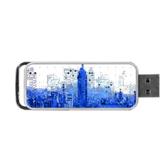 Skyline Skyscraper Abstract Points Portable Usb Flash (two Sides) by Simbadda