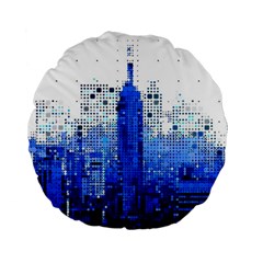 Skyline Skyscraper Abstract Points Standard 15  Premium Flano Round Cushions by Simbadda