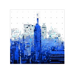 Skyline Skyscraper Abstract Points Small Satin Scarf (square) by Simbadda