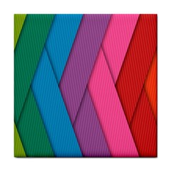 Abstract Background Colorful Strips Tile Coasters by Simbadda