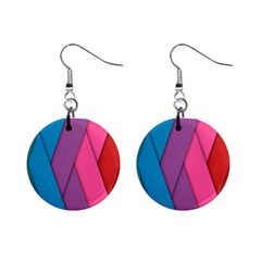 Abstract Background Colorful Strips Mini Button Earrings by Simbadda