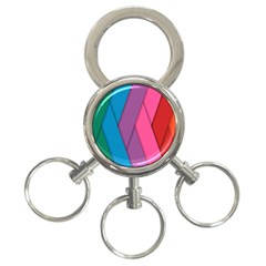 Abstract Background Colorful Strips 3-ring Key Chains by Simbadda