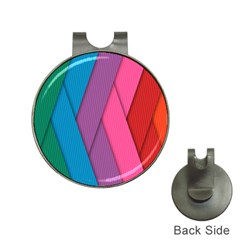 Abstract Background Colorful Strips Hat Clips With Golf Markers by Simbadda