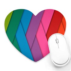 Abstract Background Colorful Strips Heart Mousepads by Simbadda