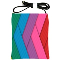 Abstract Background Colorful Strips Shoulder Sling Bag by Simbadda