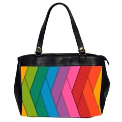 Abstract Background Colorful Strips Oversize Office Handbag (2 Sides) by Simbadda