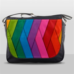 Abstract Background Colorful Strips Messenger Bag by Simbadda