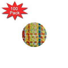 Woven Pattern Background Yellow 1  Mini Buttons (100 Pack)  by Simbadda