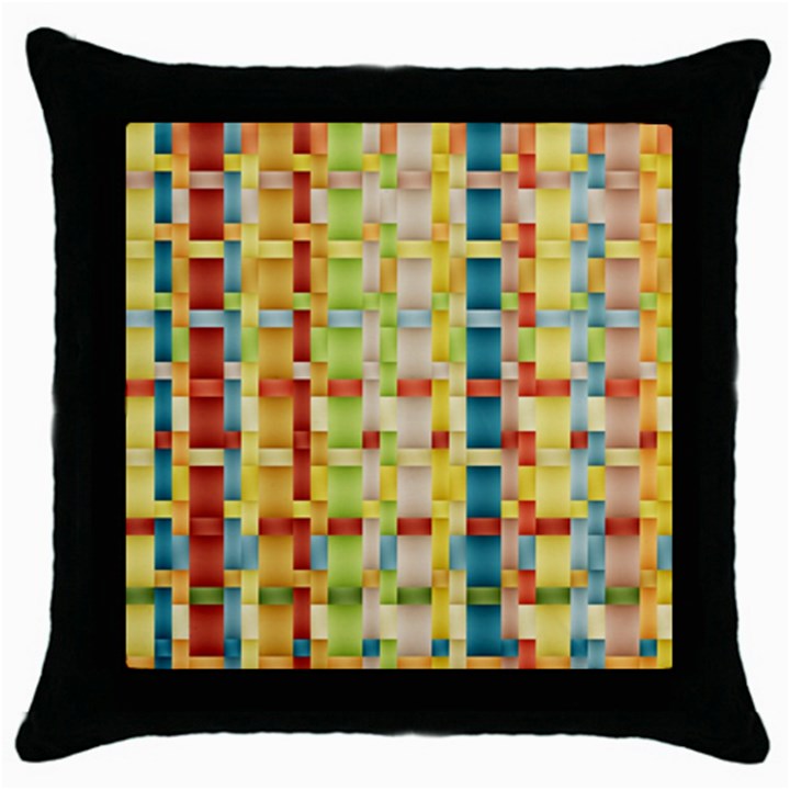 Woven Pattern Background Yellow Throw Pillow Case (Black)