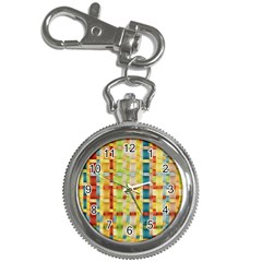 Woven Pattern Background Yellow Key Chain Watches by Simbadda