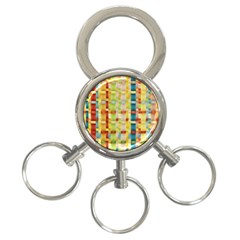 Woven Pattern Background Yellow 3-ring Key Chains by Simbadda