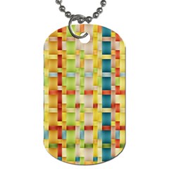 Woven Pattern Background Yellow Dog Tag (one Side) by Simbadda