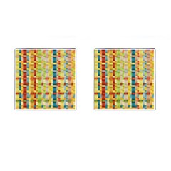 Woven Pattern Background Yellow Cufflinks (square) by Simbadda