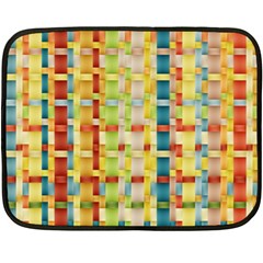 Woven Pattern Background Yellow Fleece Blanket (mini) by Simbadda