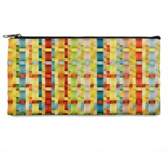 Woven Pattern Background Yellow Pencil Cases by Simbadda