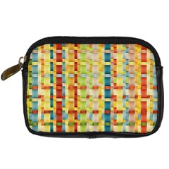 Woven Pattern Background Yellow Digital Camera Leather Case by Simbadda