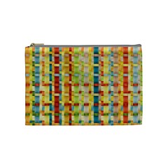 Woven Pattern Background Yellow Cosmetic Bag (medium) by Simbadda