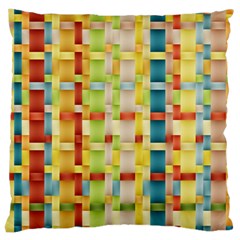 Woven Pattern Background Yellow Large Cushion Case (one Side) by Simbadda