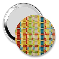 Woven Pattern Background Yellow 3  Handbag Mirrors by Simbadda