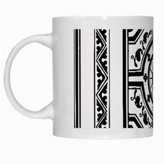 Monastic Antique Scroll Fruit White Mugs by Simbadda