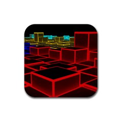 3d Abstract Model Texture Rubber Coaster (square)  by Simbadda