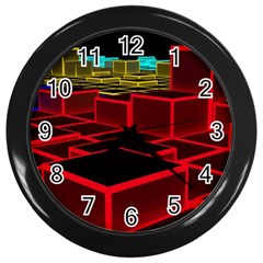 3d Abstract Model Texture Wall Clock (black) by Simbadda