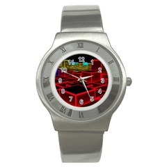 3d Abstract Model Texture Stainless Steel Watch by Simbadda