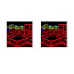 3d Abstract Model Texture Cufflinks (square) by Simbadda