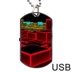 3d Abstract Model Texture Dog Tag Usb Flash (two Sides) by Simbadda