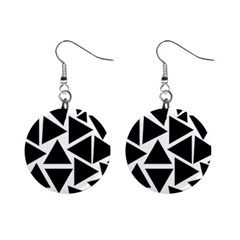 Black Triangle Mini Button Earrings by Simbadda