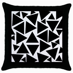 Black Triangle Throw Pillow Case (black) by Simbadda