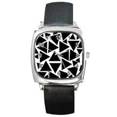 Black Triangle Square Metal Watch by Simbadda