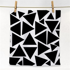 Black Triangle Face Towel by Simbadda