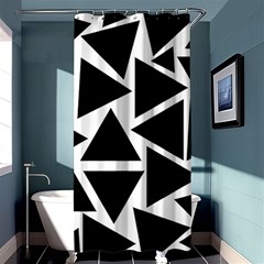 Black Triangle Shower Curtain 36  X 72  (stall)  by Simbadda