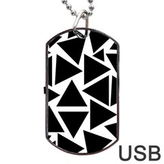 Black Triangle Dog Tag Usb Flash (two Sides) by Simbadda