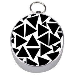 Black Triangle Silver Compasses by Simbadda