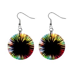 Color Background Structure Lines Mini Button Earrings by Simbadda