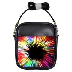 Color Background Structure Lines Girls Sling Bag by Simbadda