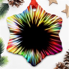 Color Background Structure Lines Snowflake Ornament (two Sides) by Simbadda