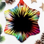 Color Background Structure Lines Snowflake Ornament (Two Sides) Front