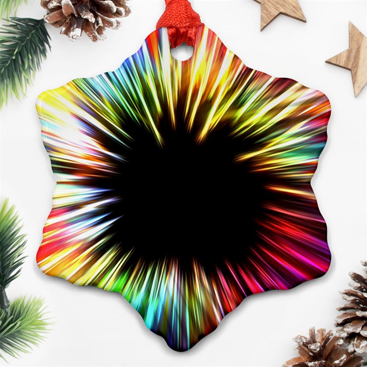 Color Background Structure Lines Snowflake Ornament (Two Sides)